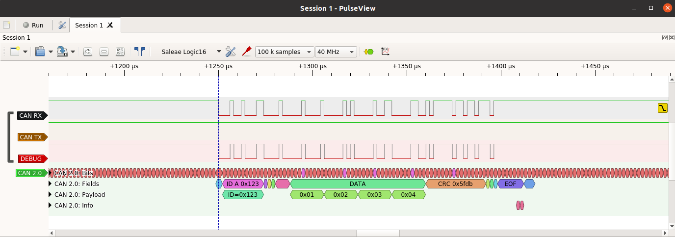 Debug pin in loopback